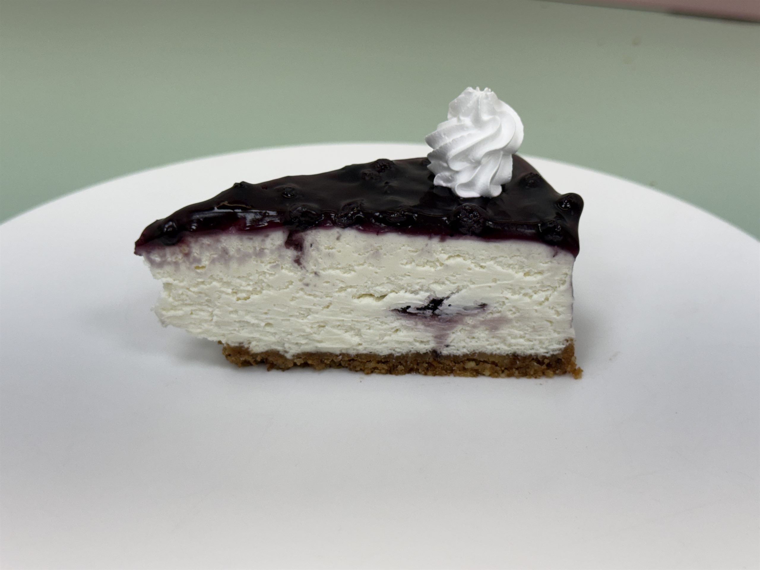 Blueberry cheese cake slice