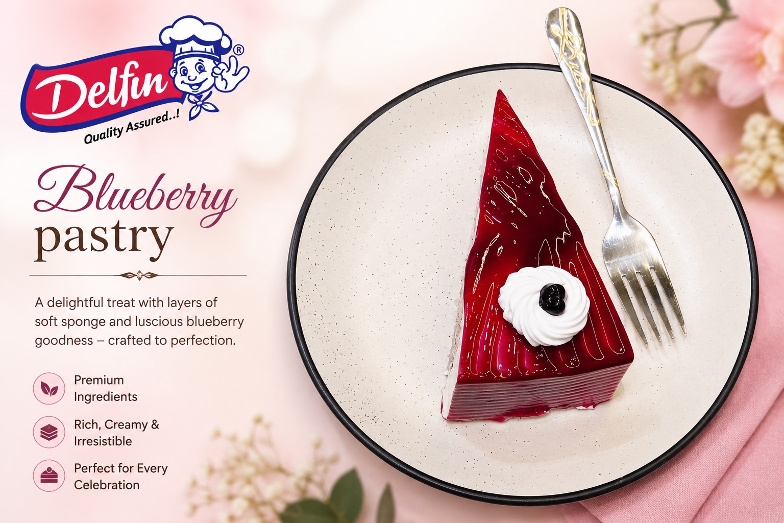 Red pastry slice